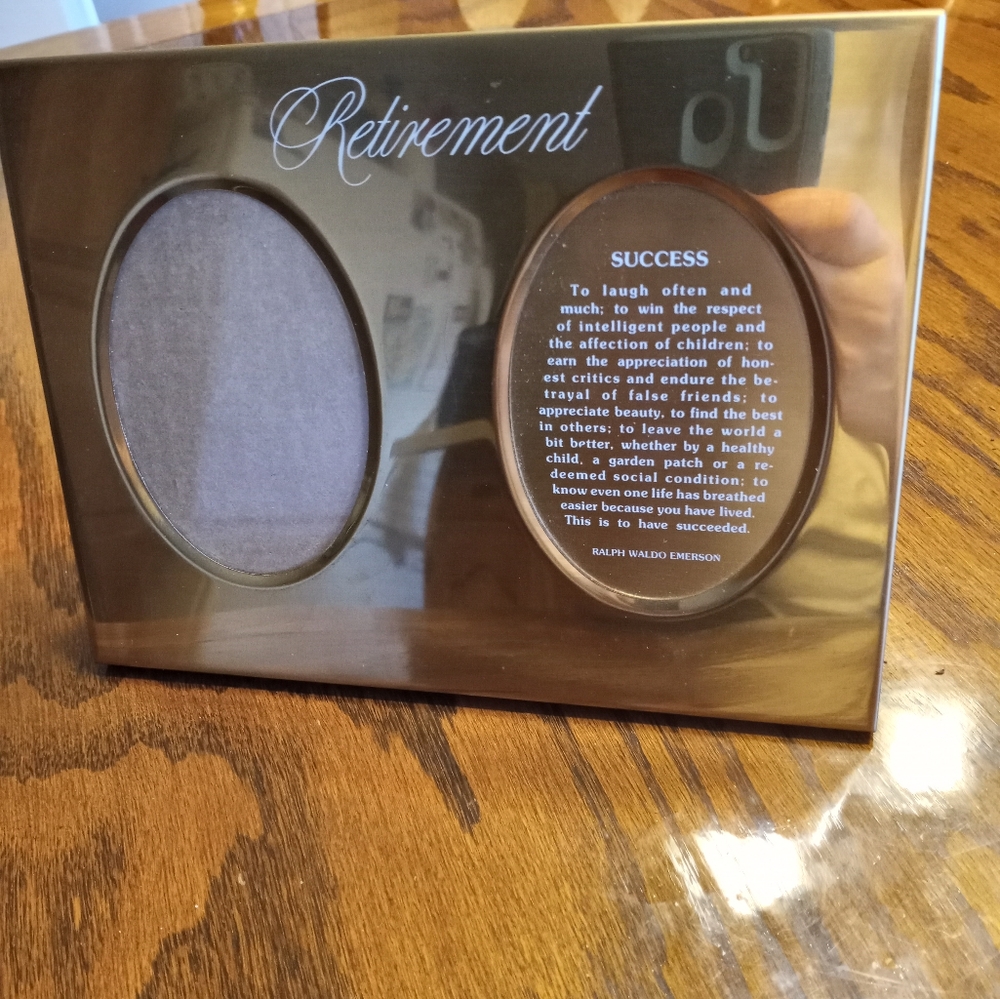 Gold Tone Retirement Photo Frame
